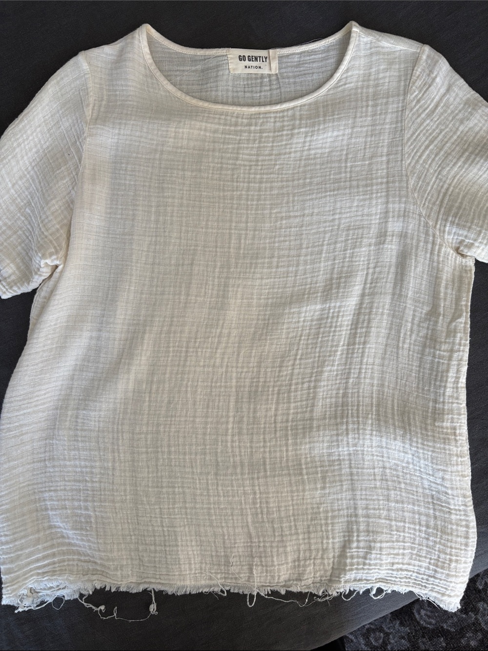 Go Gently by Nation White Short-Sleeve Gauze Tee